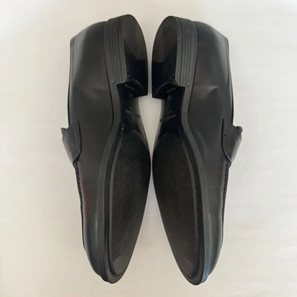 Antonio Maurizi Black Leather Penny Loafers Men EU 43 US 10-10.5 Preppy Casual‎